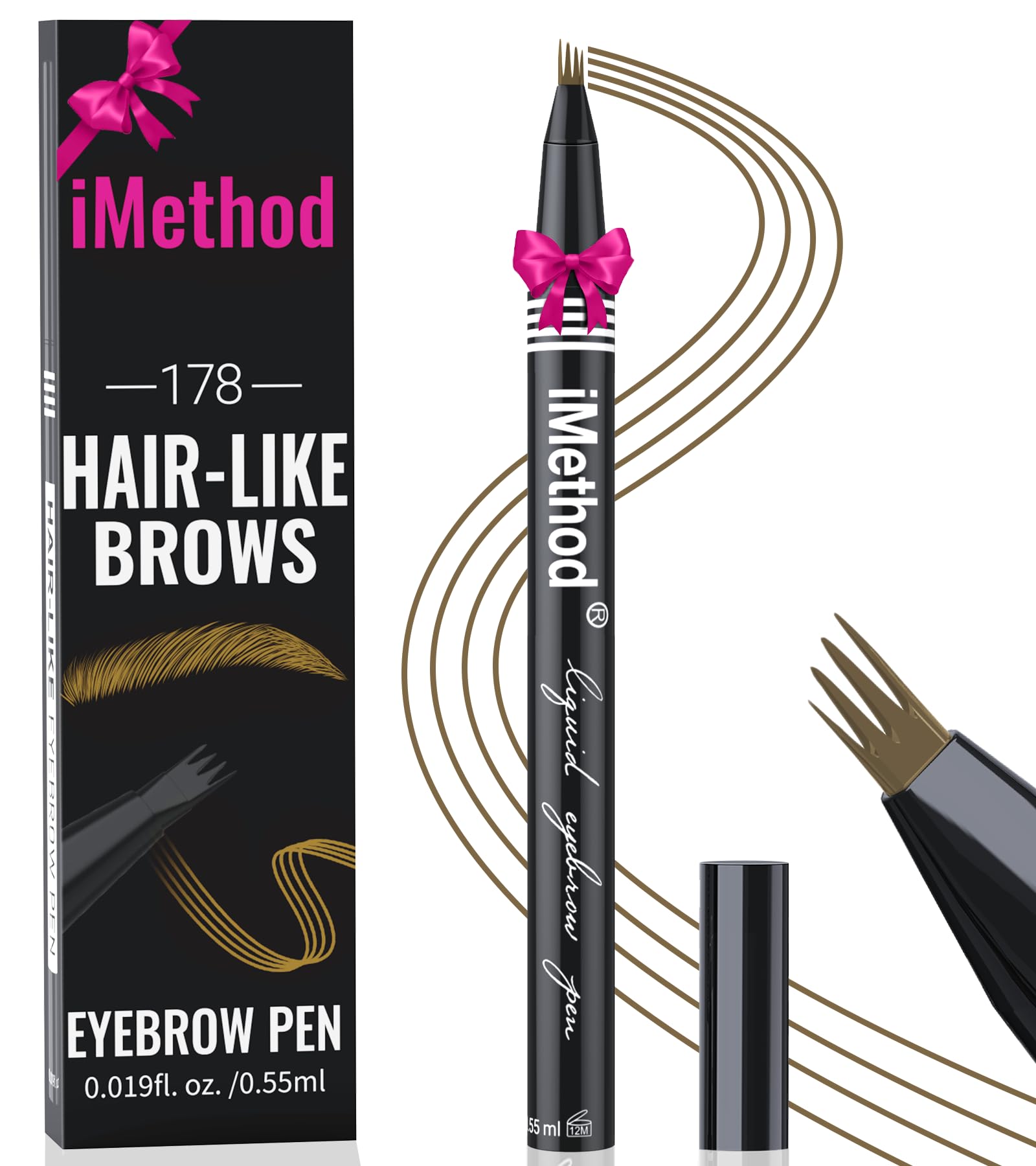 iMethod eyebrow pen front packaging showing compact design and color