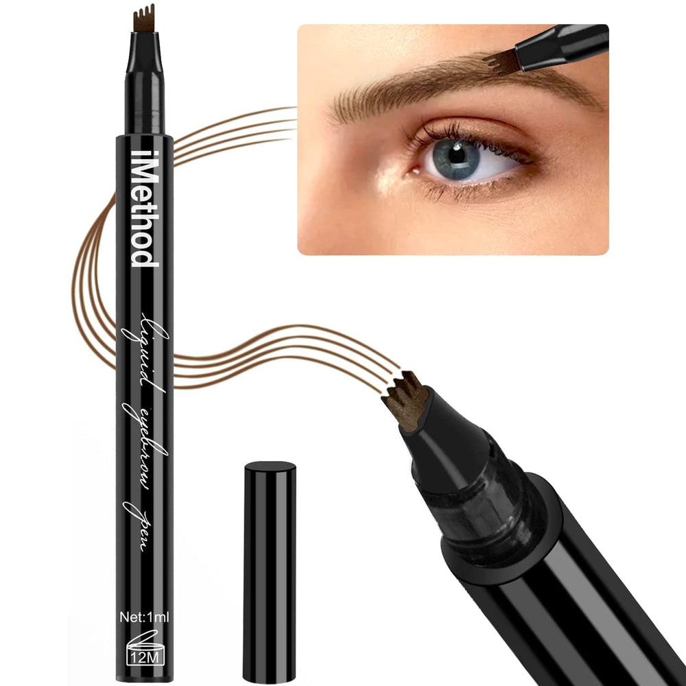 iMethod eyebrow pen front view showing brown shade and slender body for precision