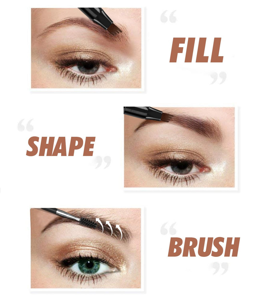 iMethod eyebrow pen held in hand for scale and easy travel-friendly size