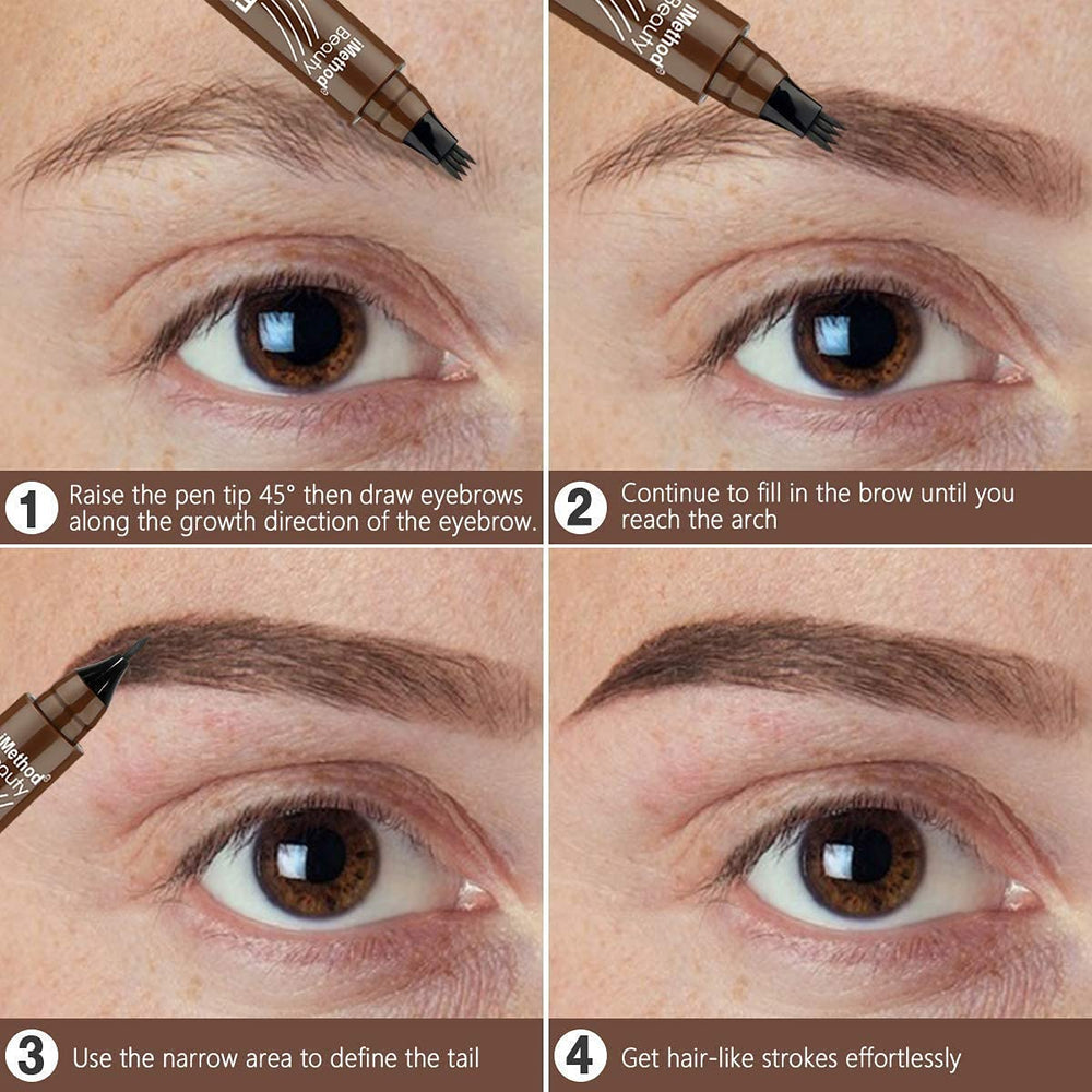 iMethod eyebrow pen in use applying brows with feathered strokes for natural definition
