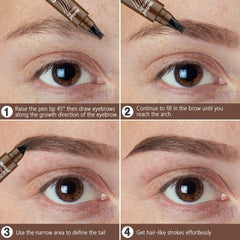 iMethod eyebrow pen length and scale beside ruler showing generous 3 mL capacity benefit
