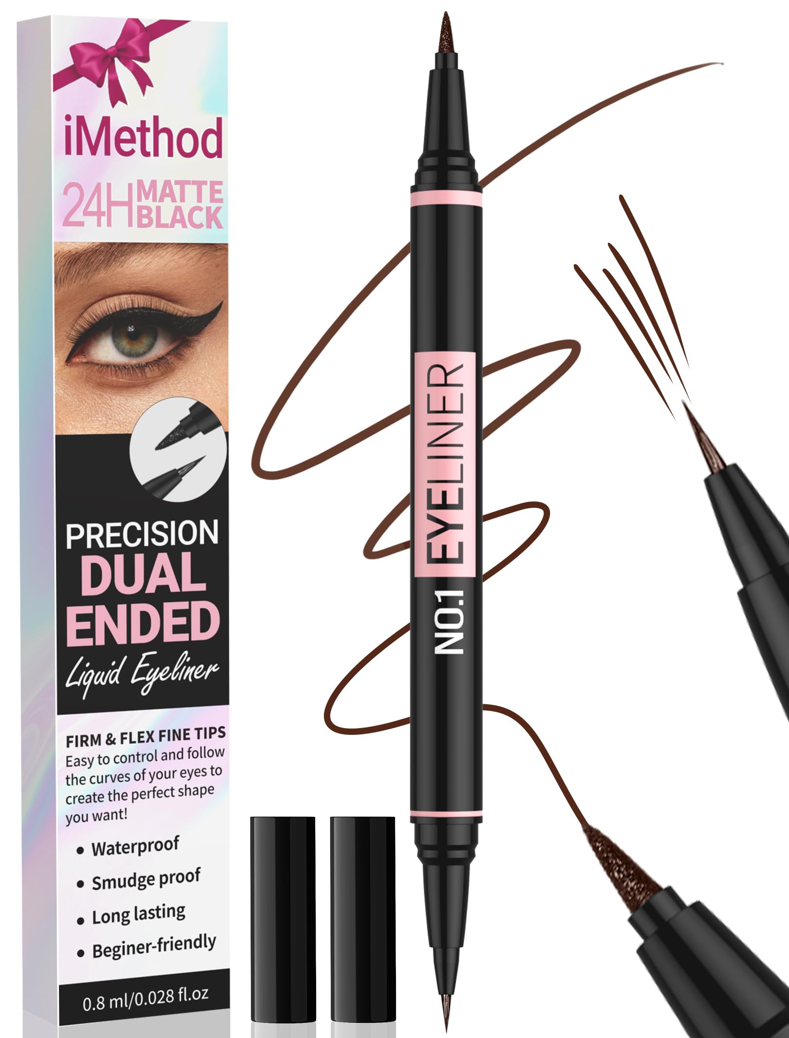 iMethod front packaging showing dual-ended eyeliner and matte finish benefits