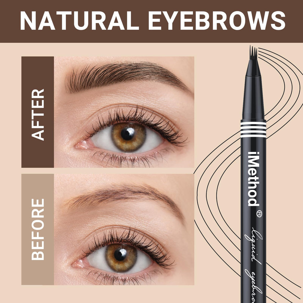 iMethod ink texture and stroke sample, shows natural finish benefit