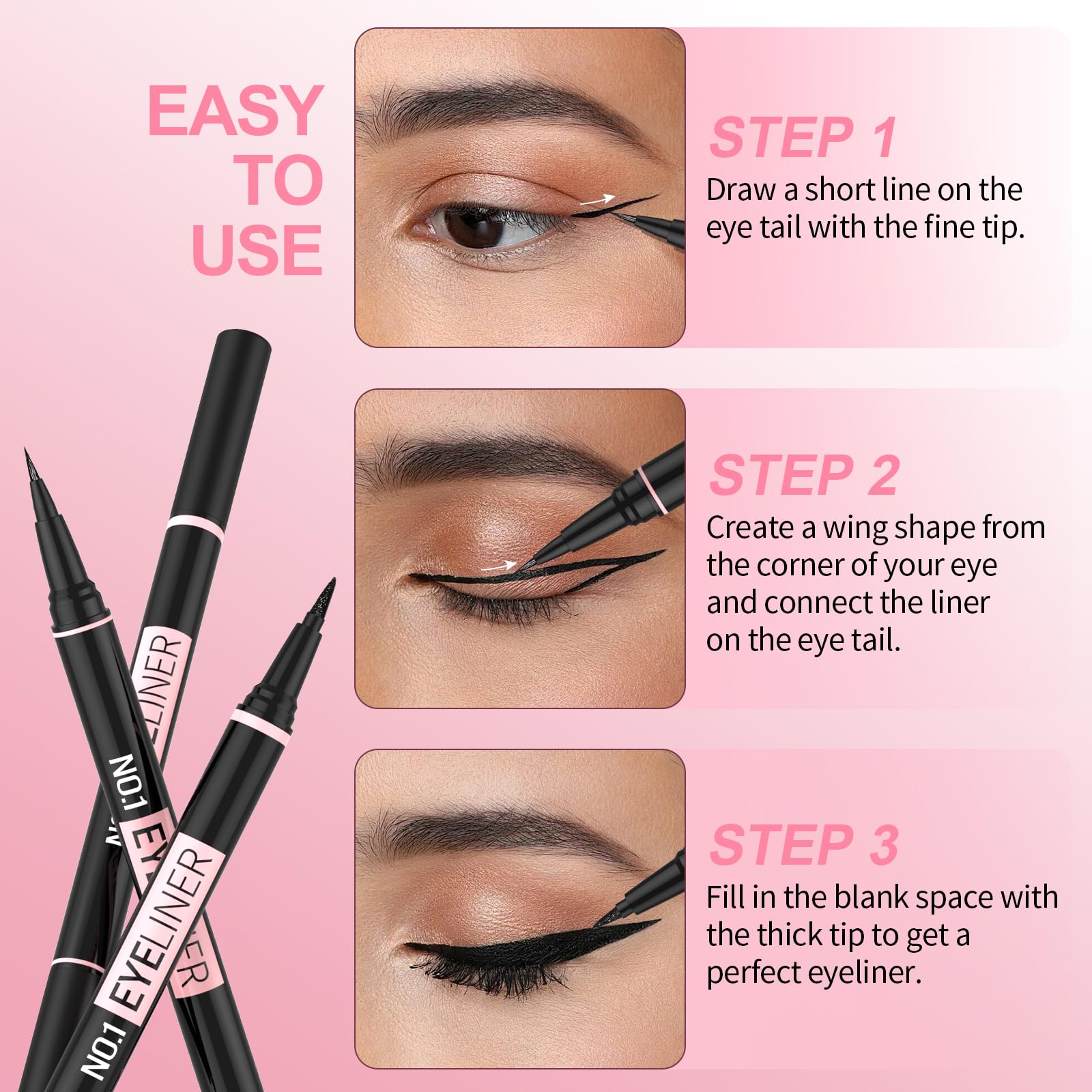 iMethod twin-ended eyeliner in a makeup bag showing everyday portability