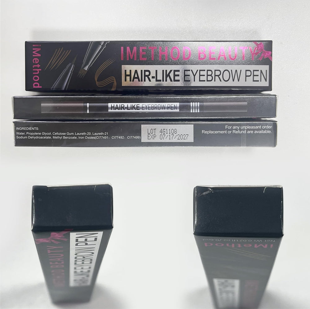iMethod lifestyle image applying brows at mirror demonstrating fast everyday use