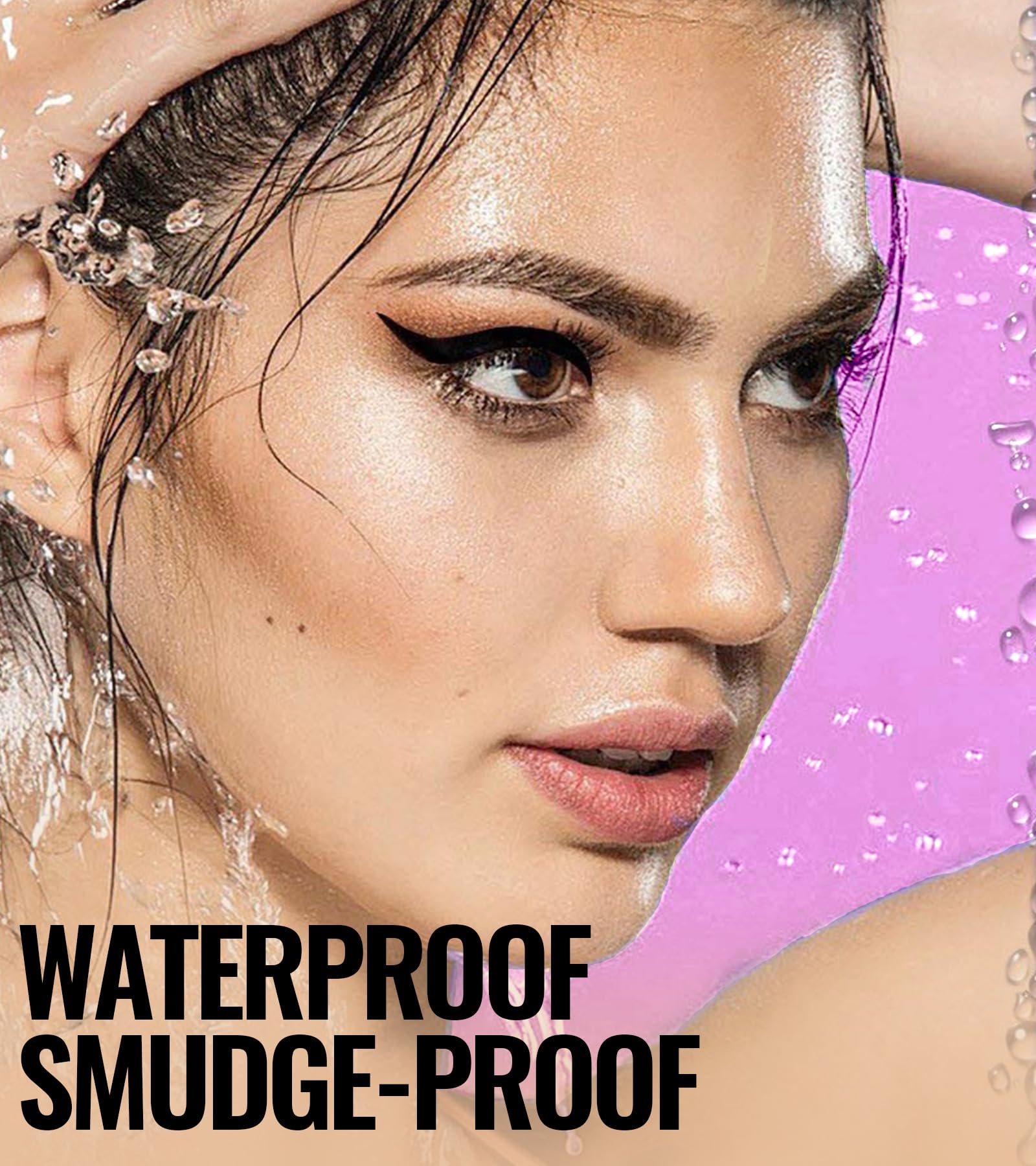 iMethod lifestyle shot of woman applying winged stamp showing quick flawless result