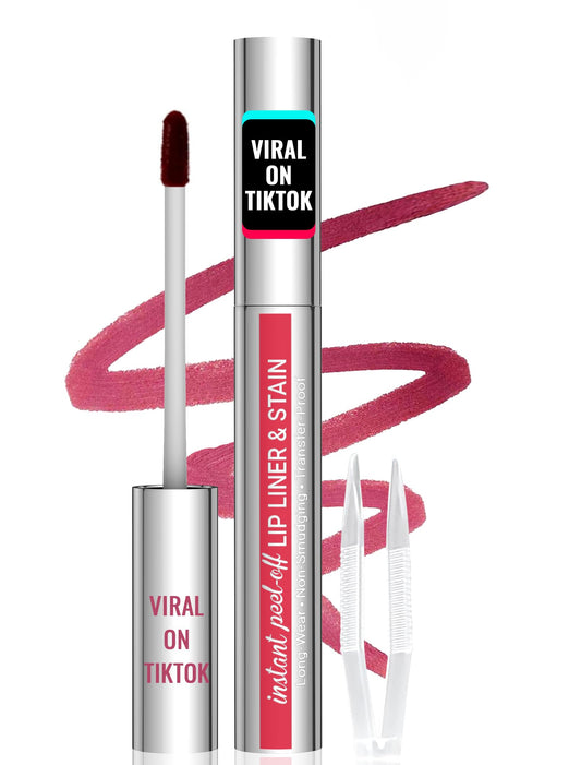 iMethod front view of mauve lip stain showing packaging and applicator benefits