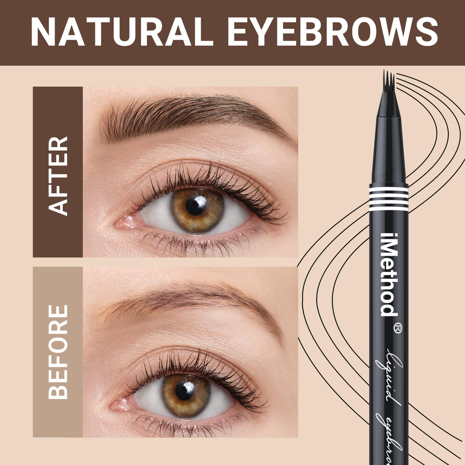 iMethod pencil stroke texture demonstrating natural-looking brow lines