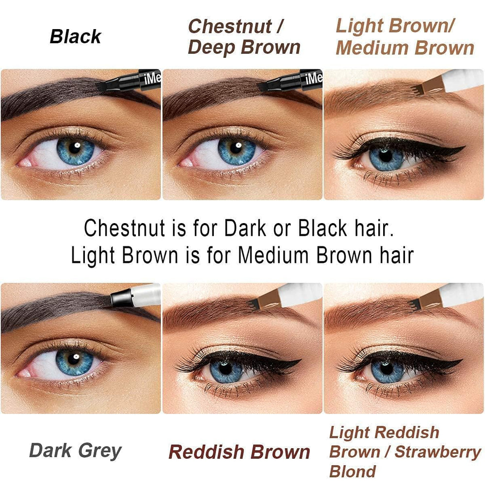 iMethod size comparison in hand illustrating compact travel-friendly eyebrow tool