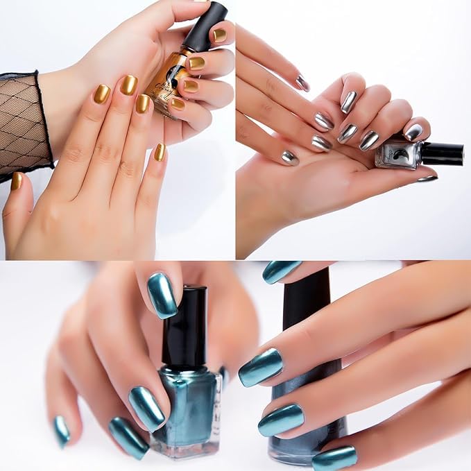 IMGDD manicure at a party highlighting reflective cherry-red nails and bold shimmer