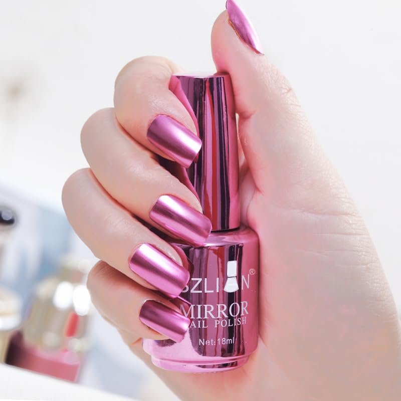 IMGDD bottle front view showing rose-pink chrome polish and clear brand label benefit fast application