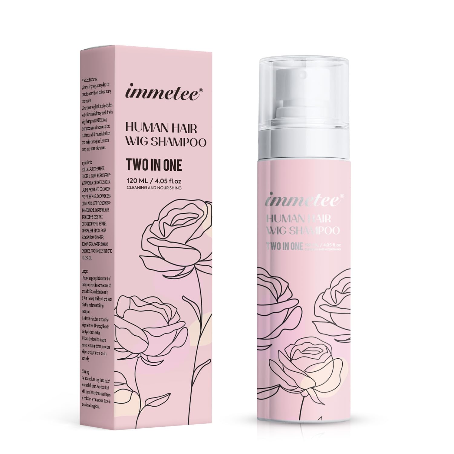 immetee front packaging showing bottle and clear 2-in-1 benefit