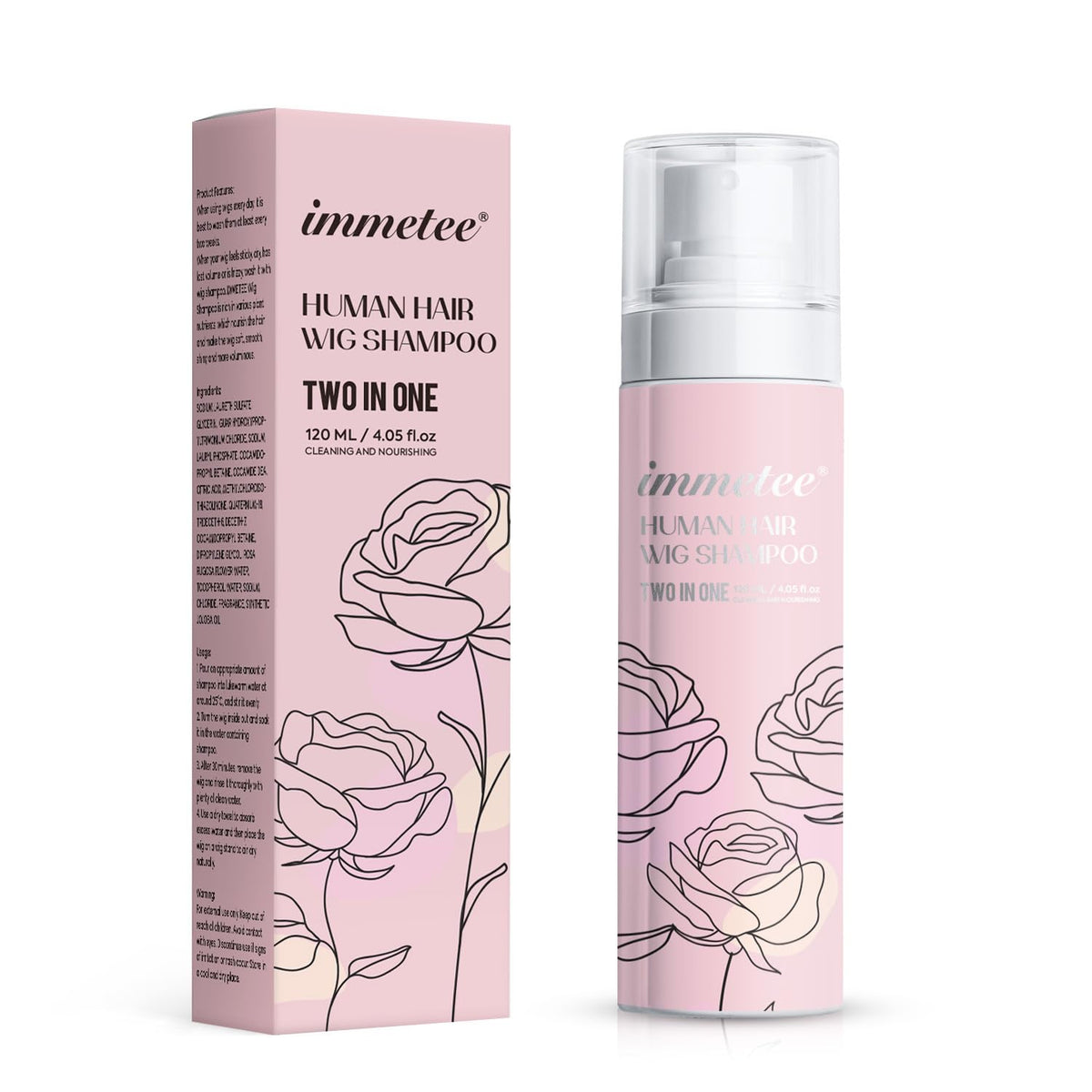 immetee front packaging showing bottle and clear 2-in-1 benefit
