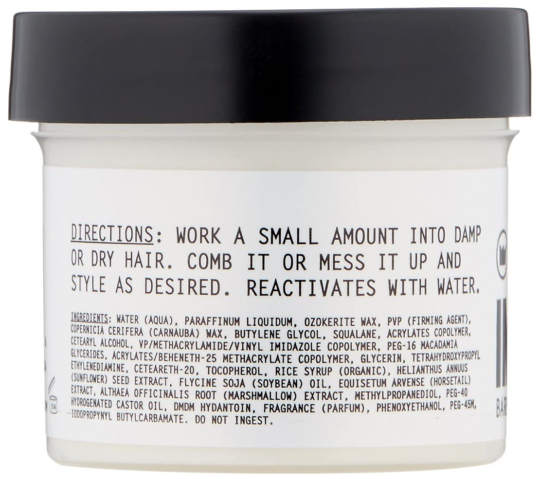 Imperial Barber open jar close-up showing matte paste texture and smooth spreadability
