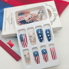 IMPOBLNS close-up of American flag star patterns showing detailed festive accents