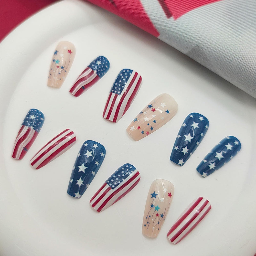 IMPOBLNS worn on hand outdoors showing celebratory nails for easy party-ready style