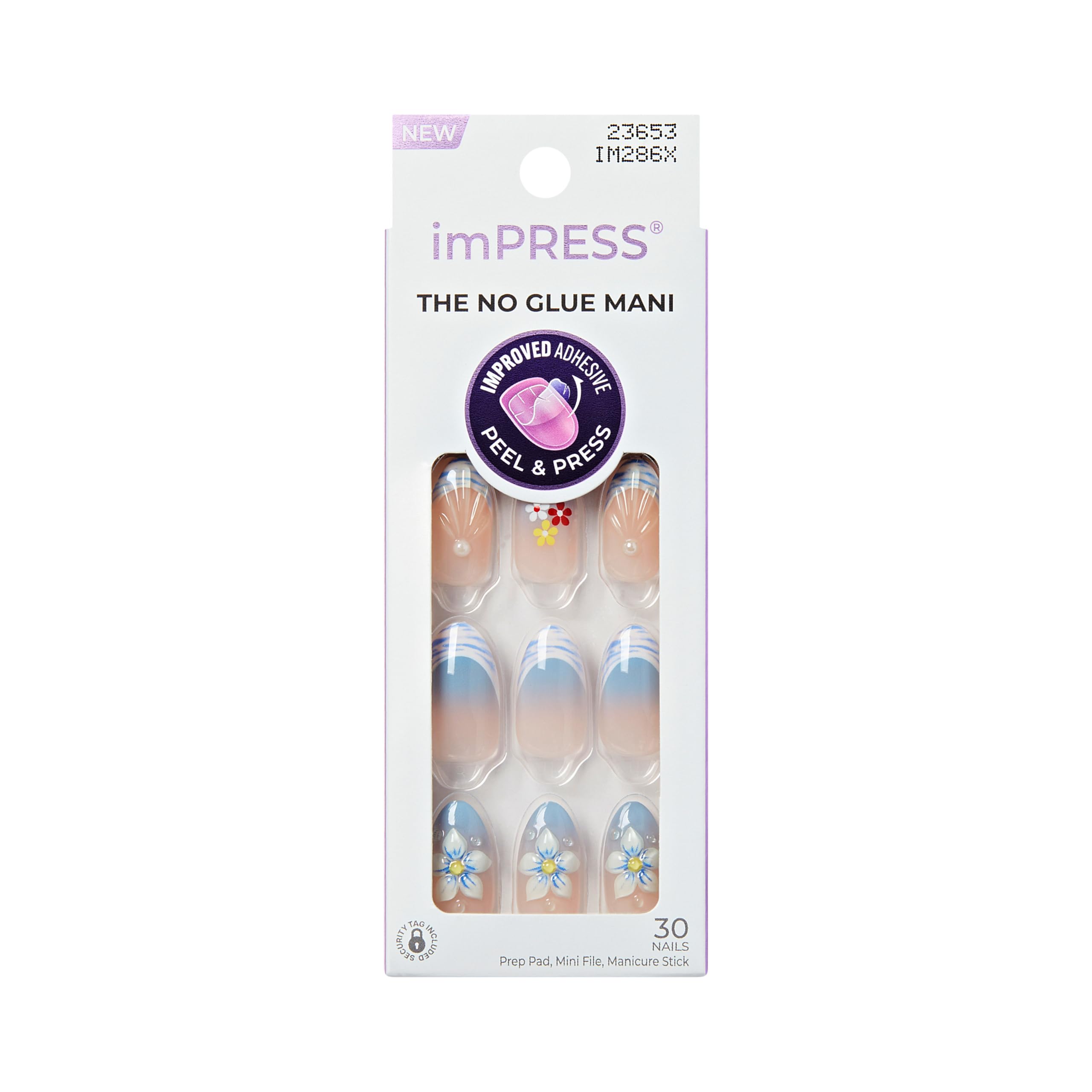 imPRESS front packaging showing 'Amerie' nails and included accessories for easy setup