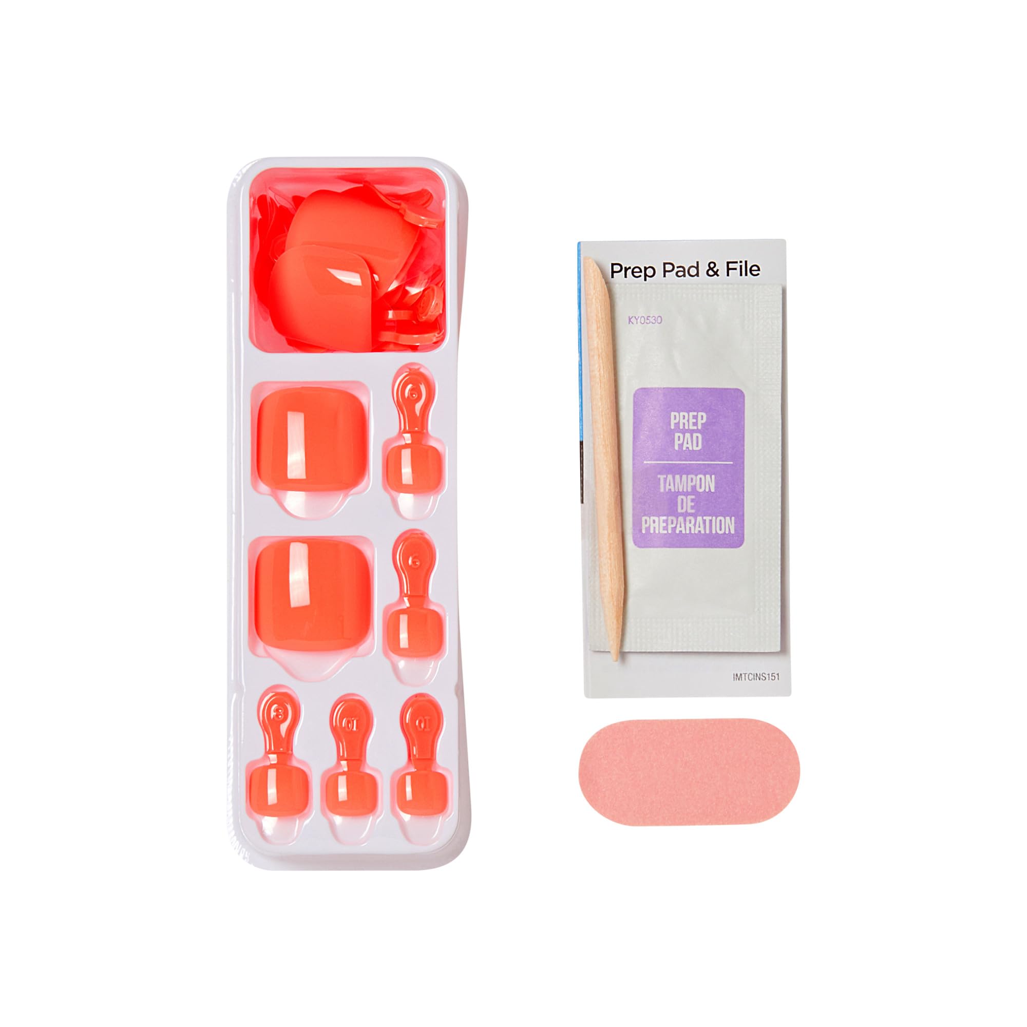 imPRESS person pressing a toenail onto toe demonstrating easy peel-press-apply benefit