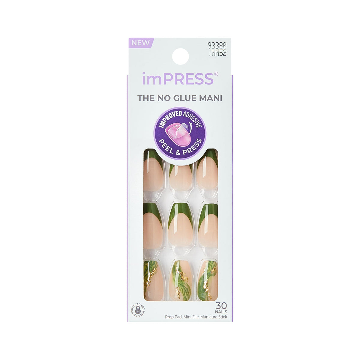 imPRESS front packaging showing green ballerina nails and kit contents for easy application