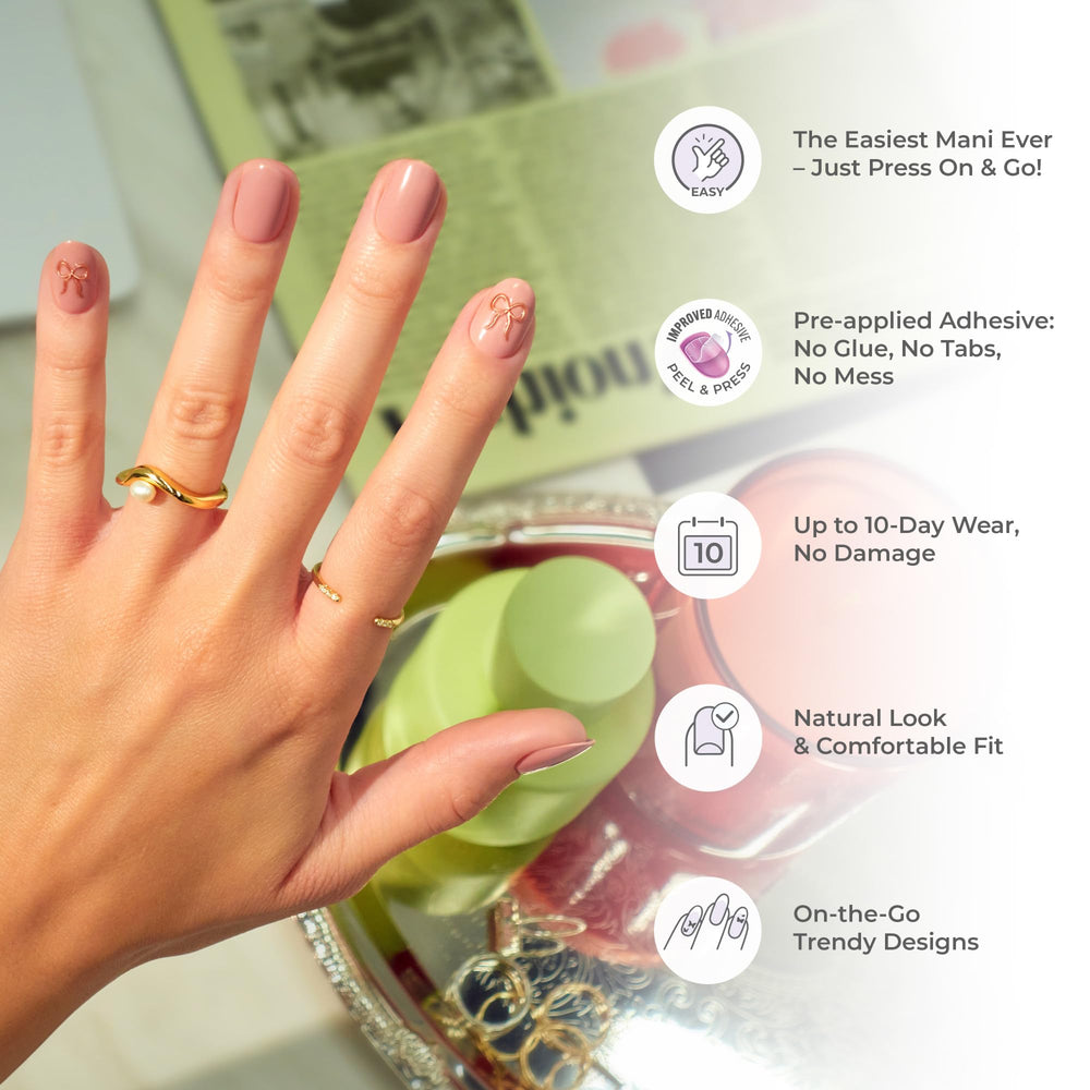 imPRESS texture and shine detail emphasizing durable gel-look finish and glossy appeal