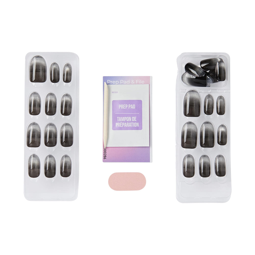 imPRESS kit tools laid out showing prep pad file and manicure stick for easy use
