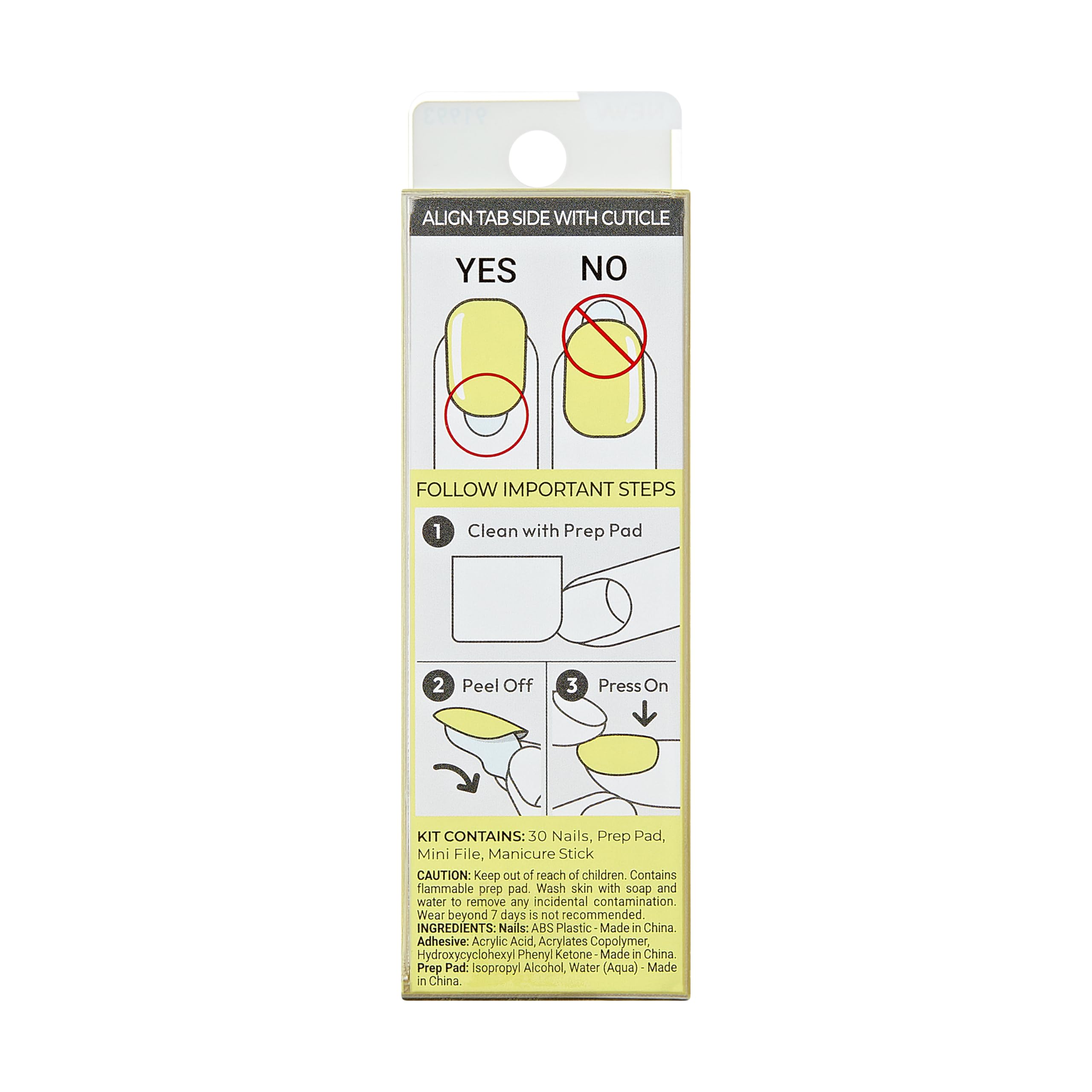 imPRESS nails displayed with size chart for precise fit selection