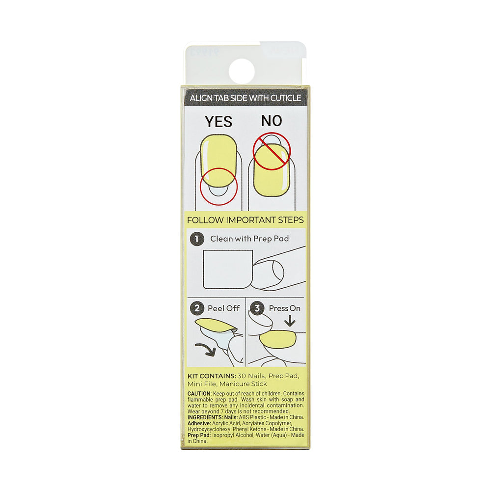 imPRESS nails displayed with size chart for precise fit selection