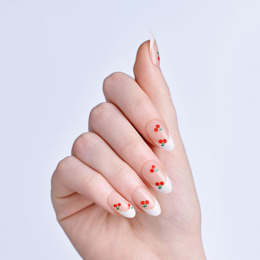 imPRESS close-up of red cherry detail emphasizing playful summer style