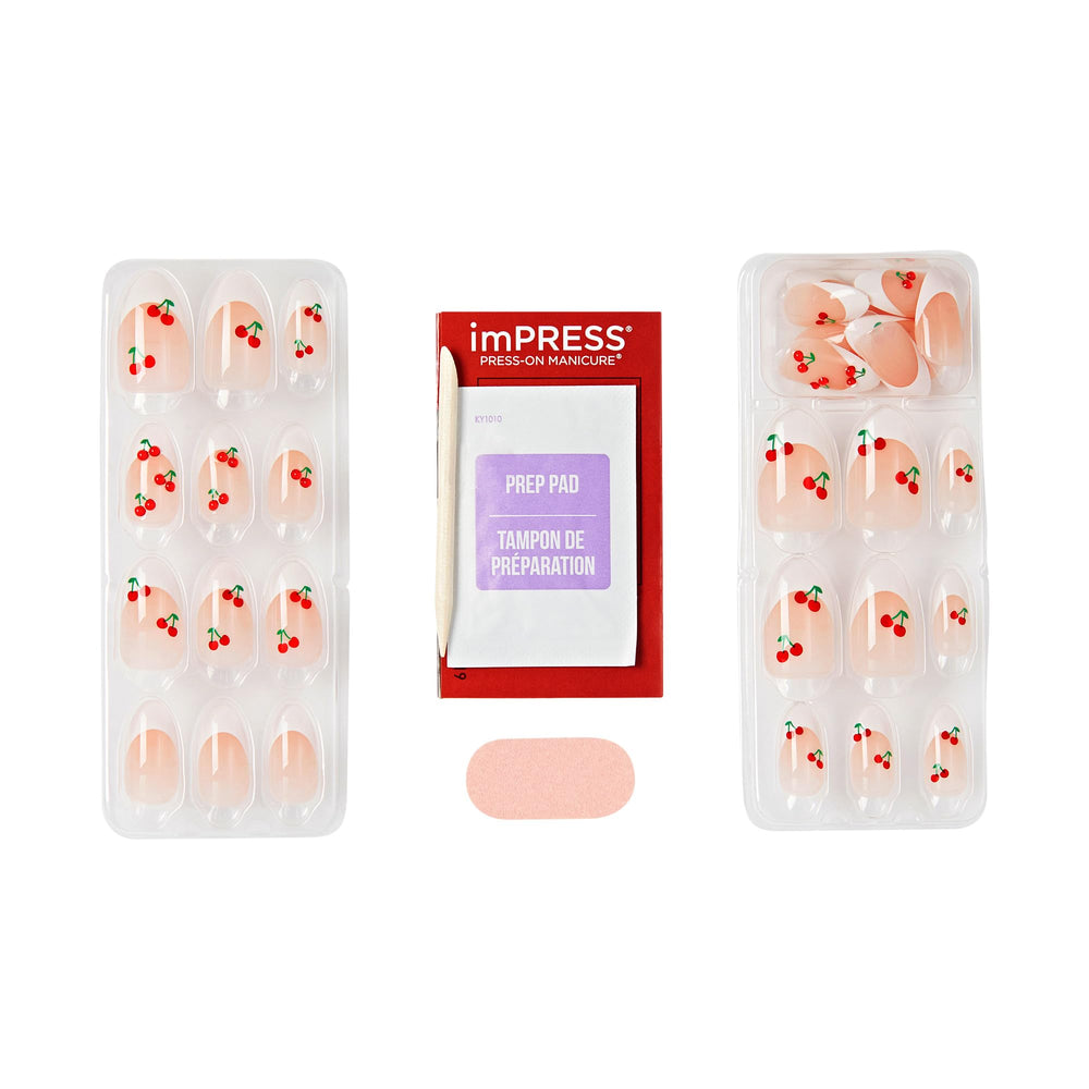 imPRESS nails on hand during application highlighting instant no-glue convenience