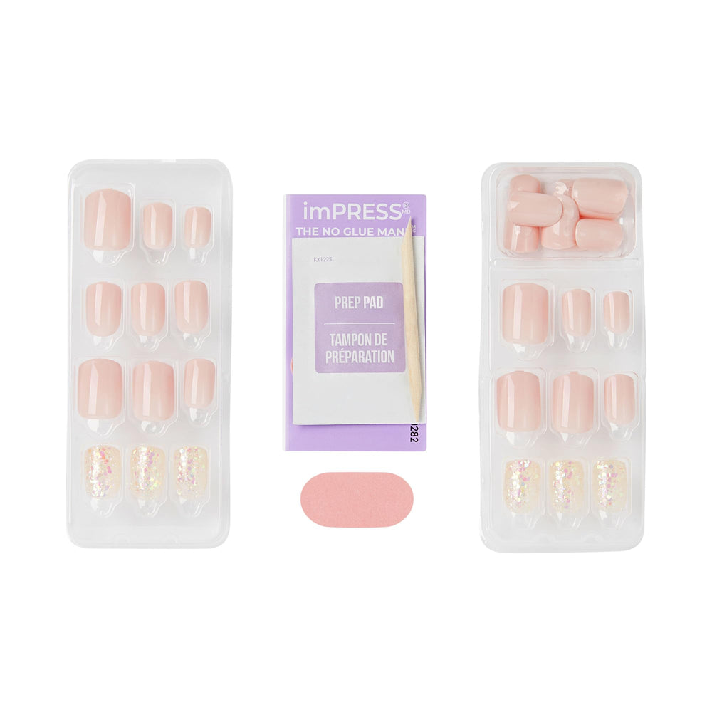 imPRESS kit contents with prep pad, mini file, and stick for quick professional prep
