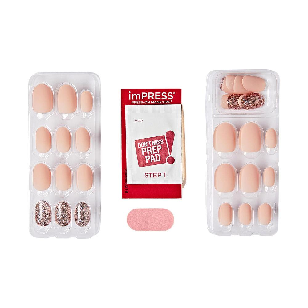imPRESS Evanesce prep pad, instructions, and tools display for easy application benefit