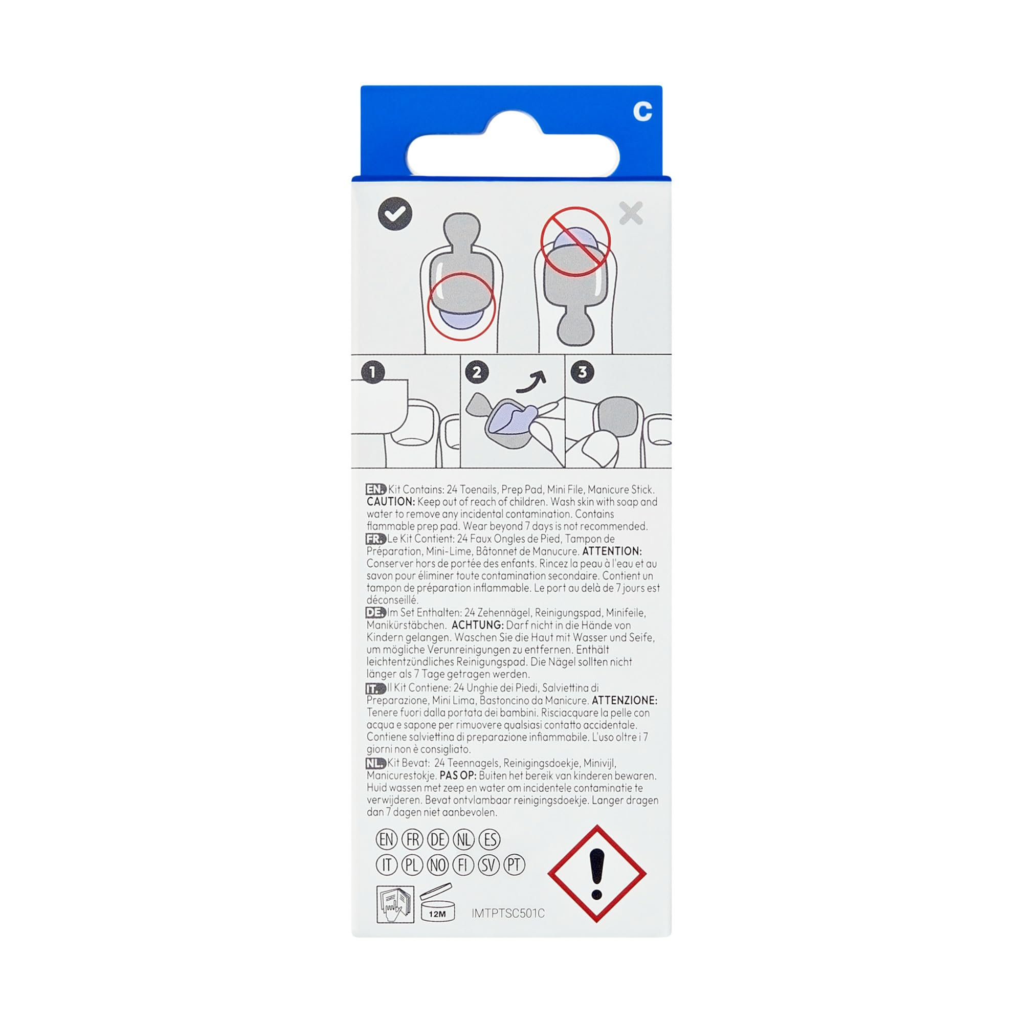 imPRESS finished toes short squoval view, demonstrates polished look