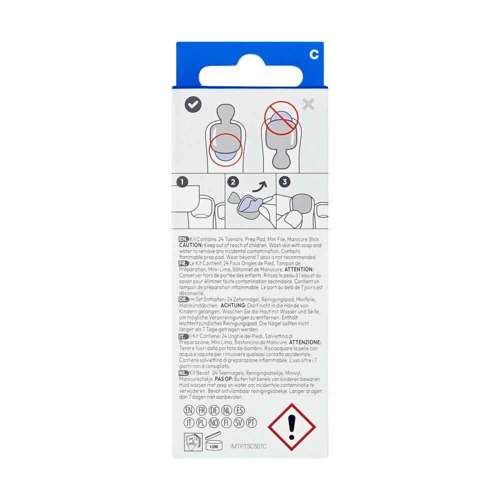imPRESS finished toes short squoval view, demonstrates polished look