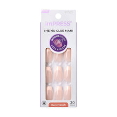 imPRESS front packaging showing French coffin nails and kit contents for quick application