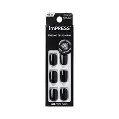 imPRESS front packaging with 30 black press-on nails showing quick application benefit