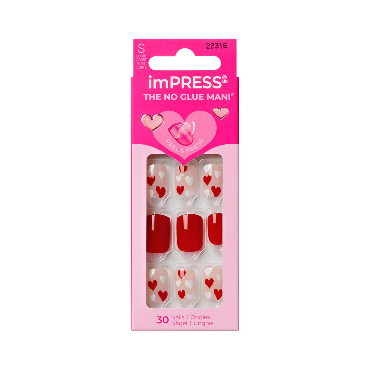 imPRESS front packaging of Kiss to Remember, clear contents visible and convenient kit