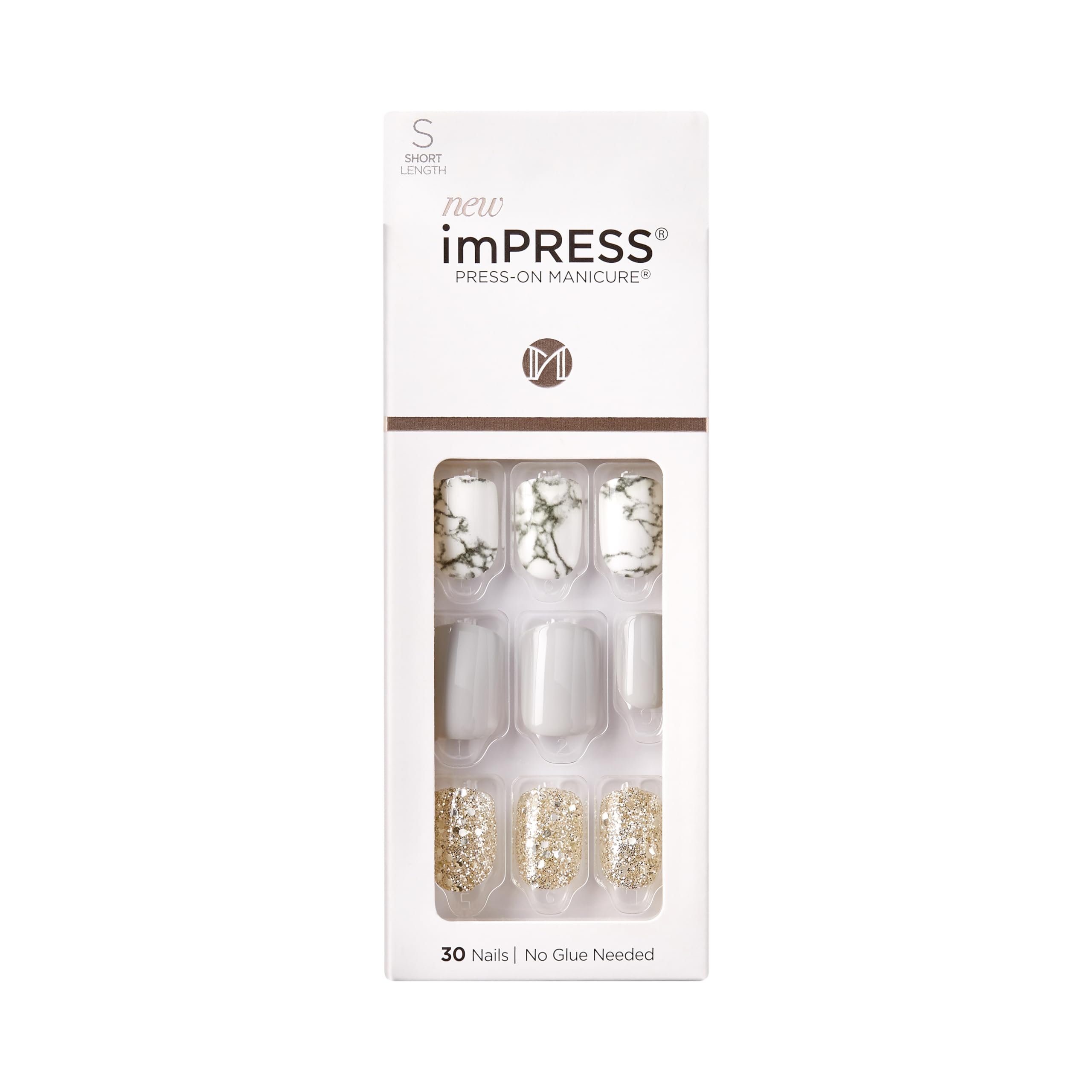 imPRESS front packaging showing kit contents and trendy gray finish for quick manicures