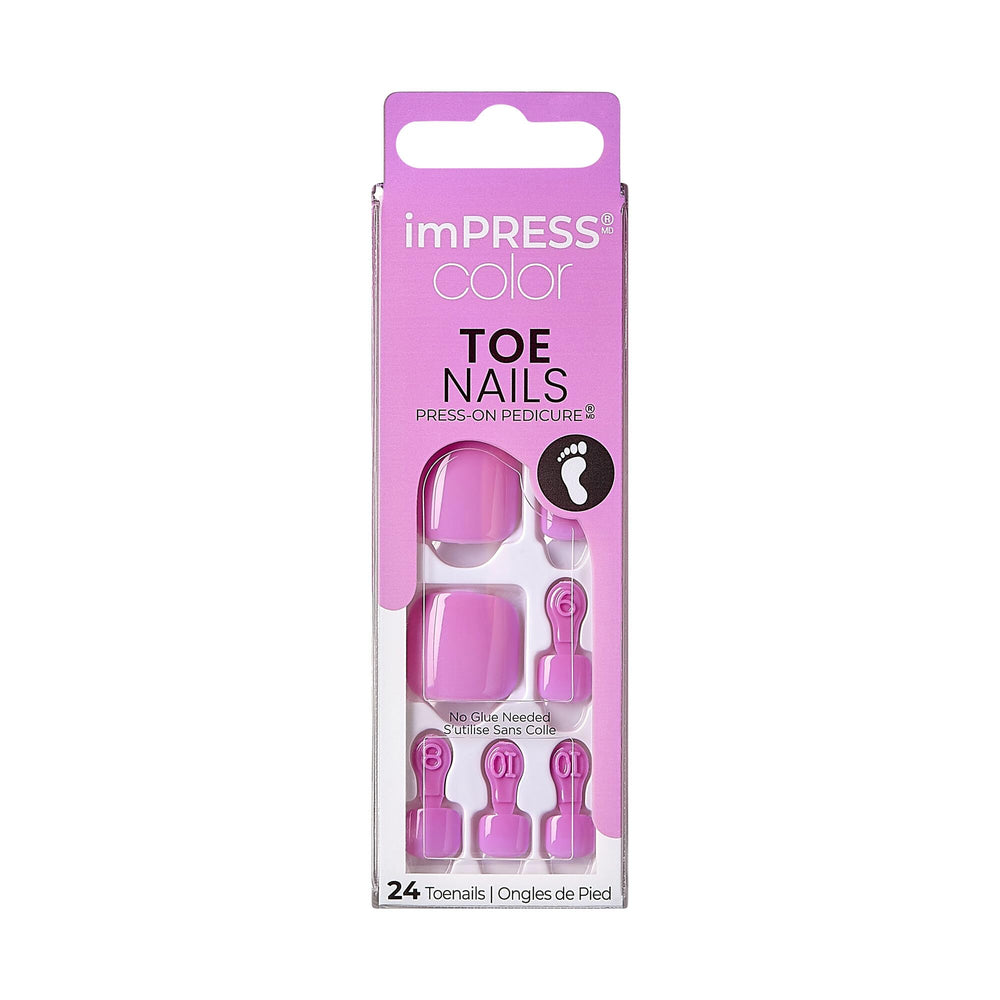 imPRESS front packaging showing pink squoval nails and kit for quick pedicures