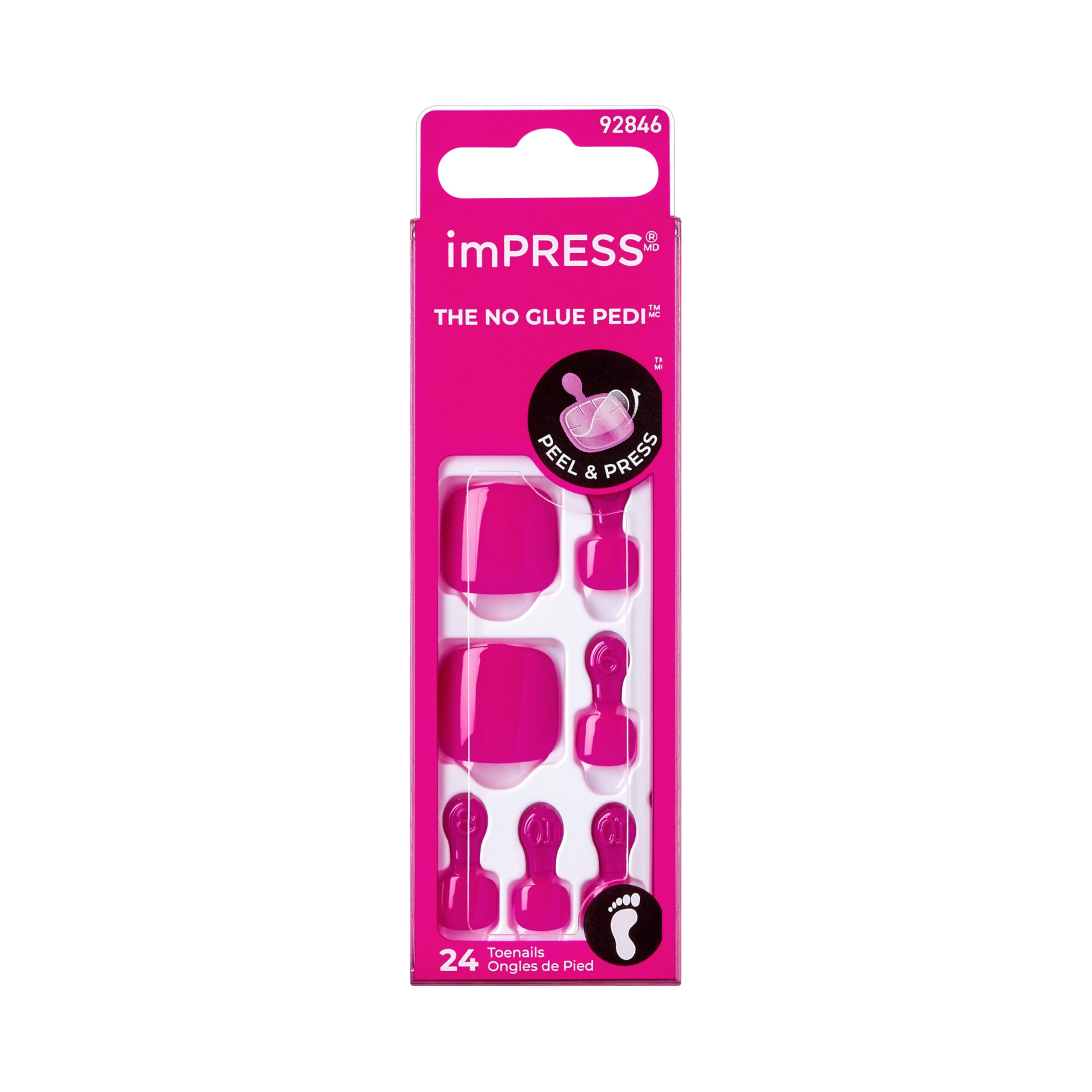 imPRESS front packaging showing 'Sweet as Honey' pedicure kit and ready-to-wear benefit