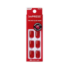 imPRESS front packaging showing Golden Harvest red nails and included tools for quick application