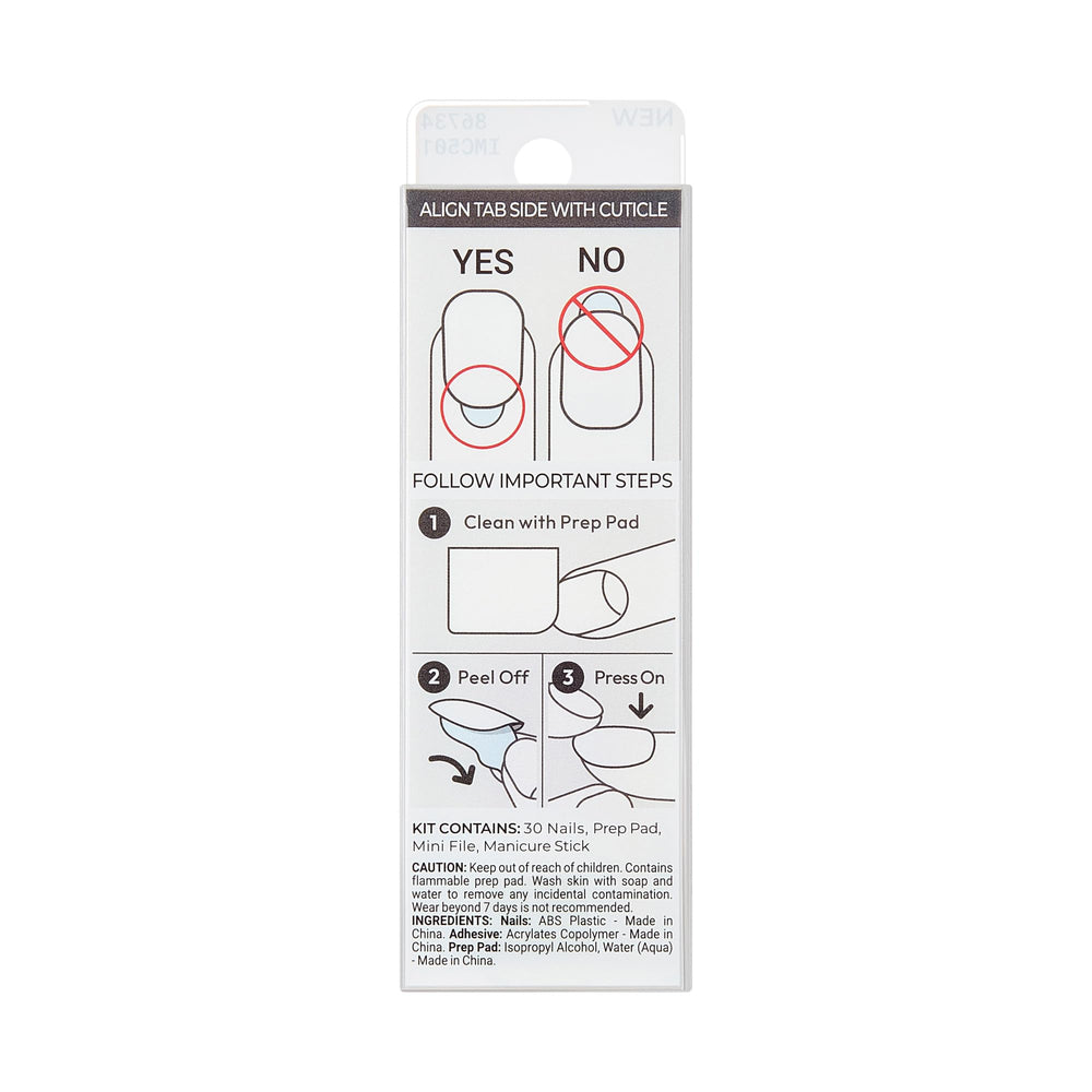 imPRESS nails next to a ruler for scale showing size options and accurate fit