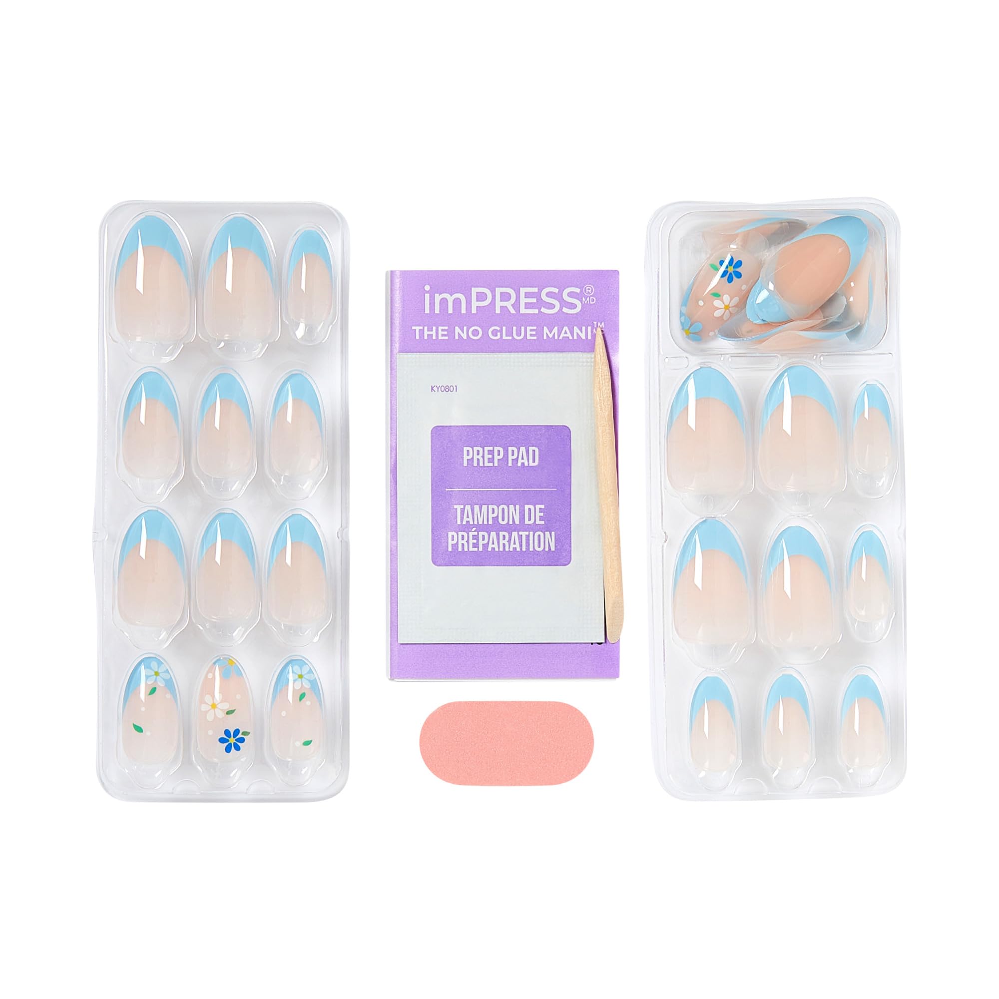 imPRESS hands applying nail, peel-and-press step demonstrated for quick application