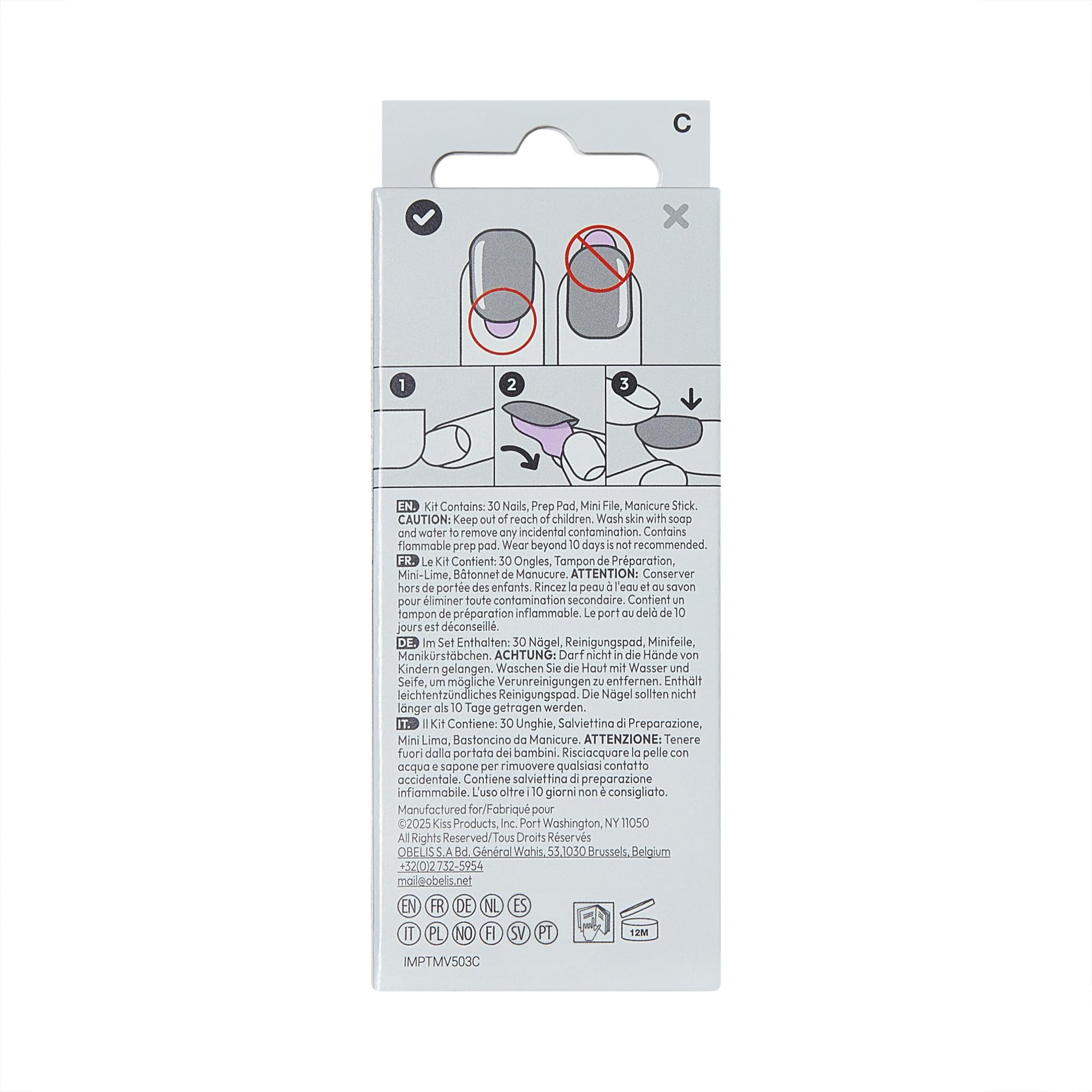 imPRESS Hampton prep pad and instruction sheet for clean, confident application