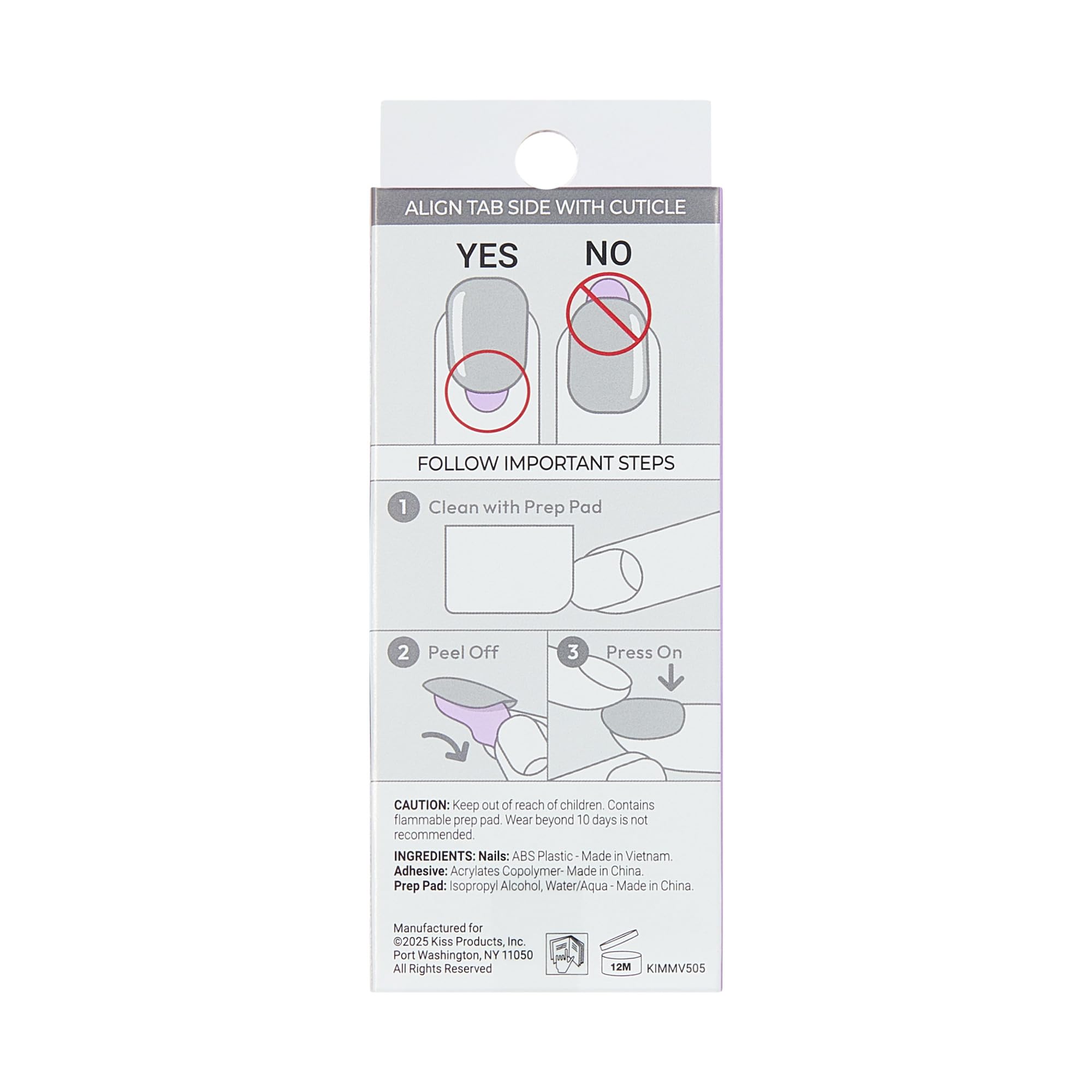 imPRESS instruction sheet and prep pad highlighting proper prep for longer wear