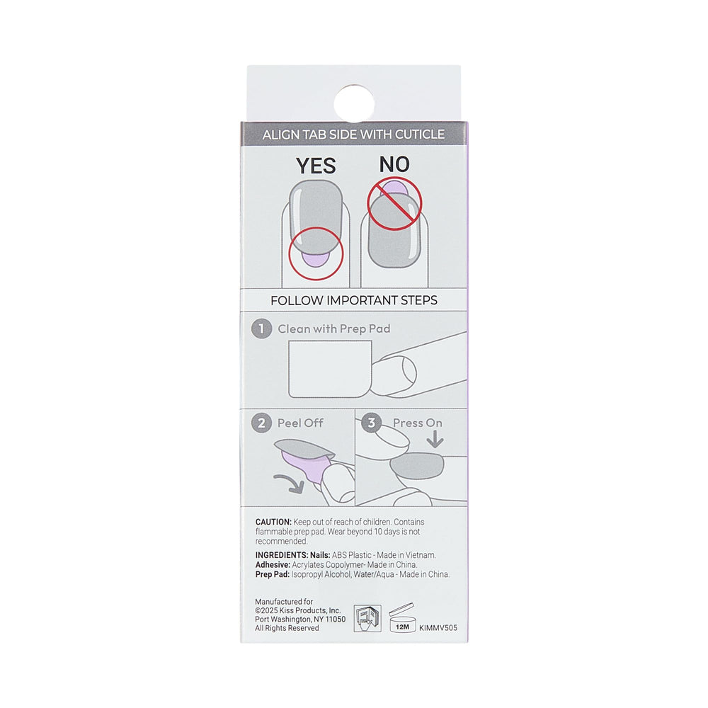 imPRESS instruction sheet and prep pad highlighting proper prep for longer wear