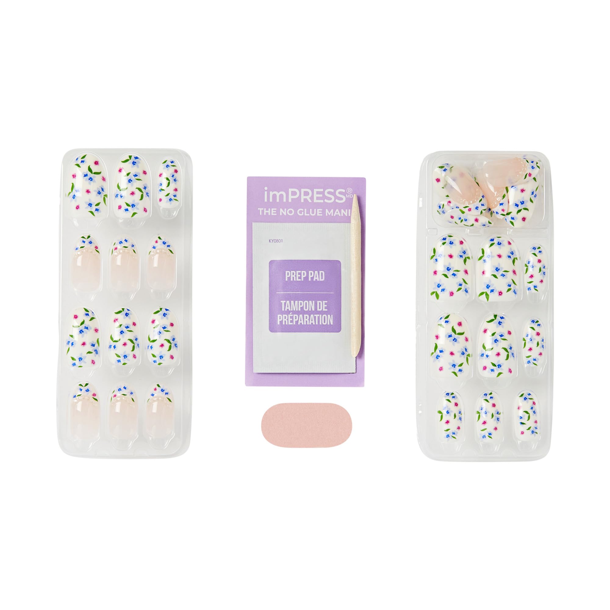imPRESS detailed view of crisp white French-tip nail offering classic, polished contrast