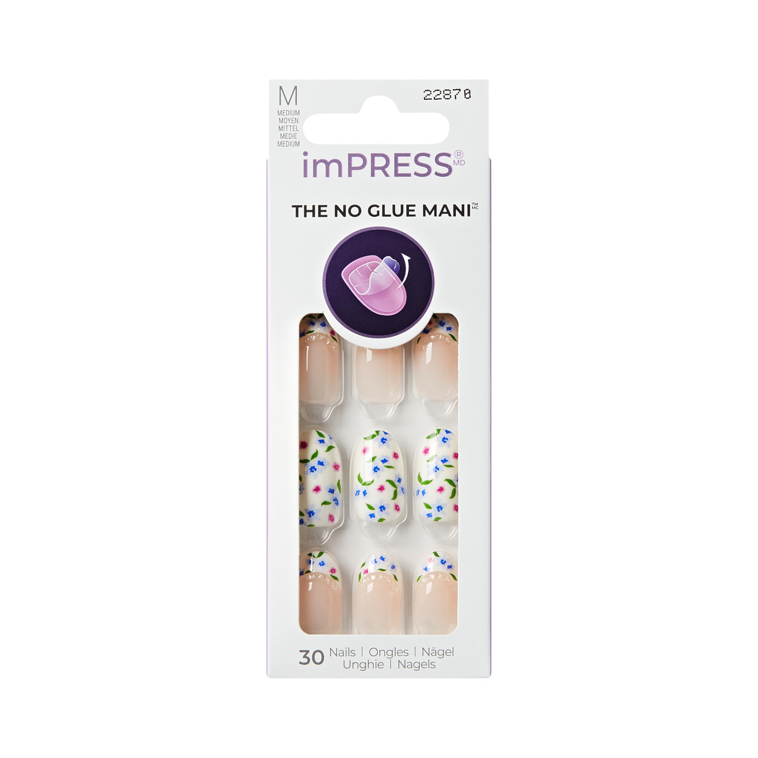 imPRESS front packaging showing 'Hoppy Mood' design and included tools for easy application