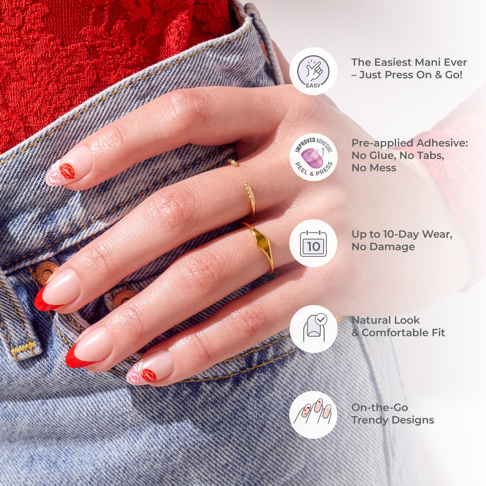 imPRESS in-use image pressing a nail on for instant, no-glue application