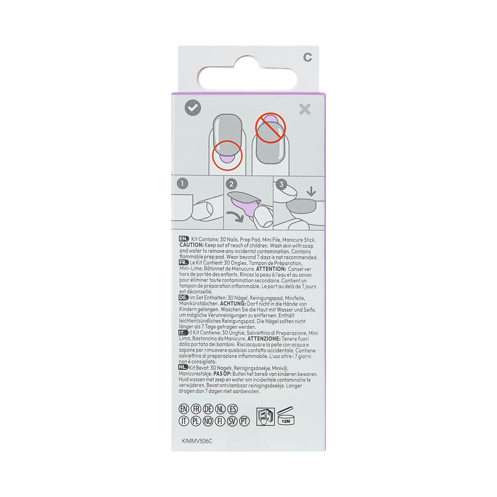 imPRESS instruction sheet and tools arranged for simple at-home application benefit