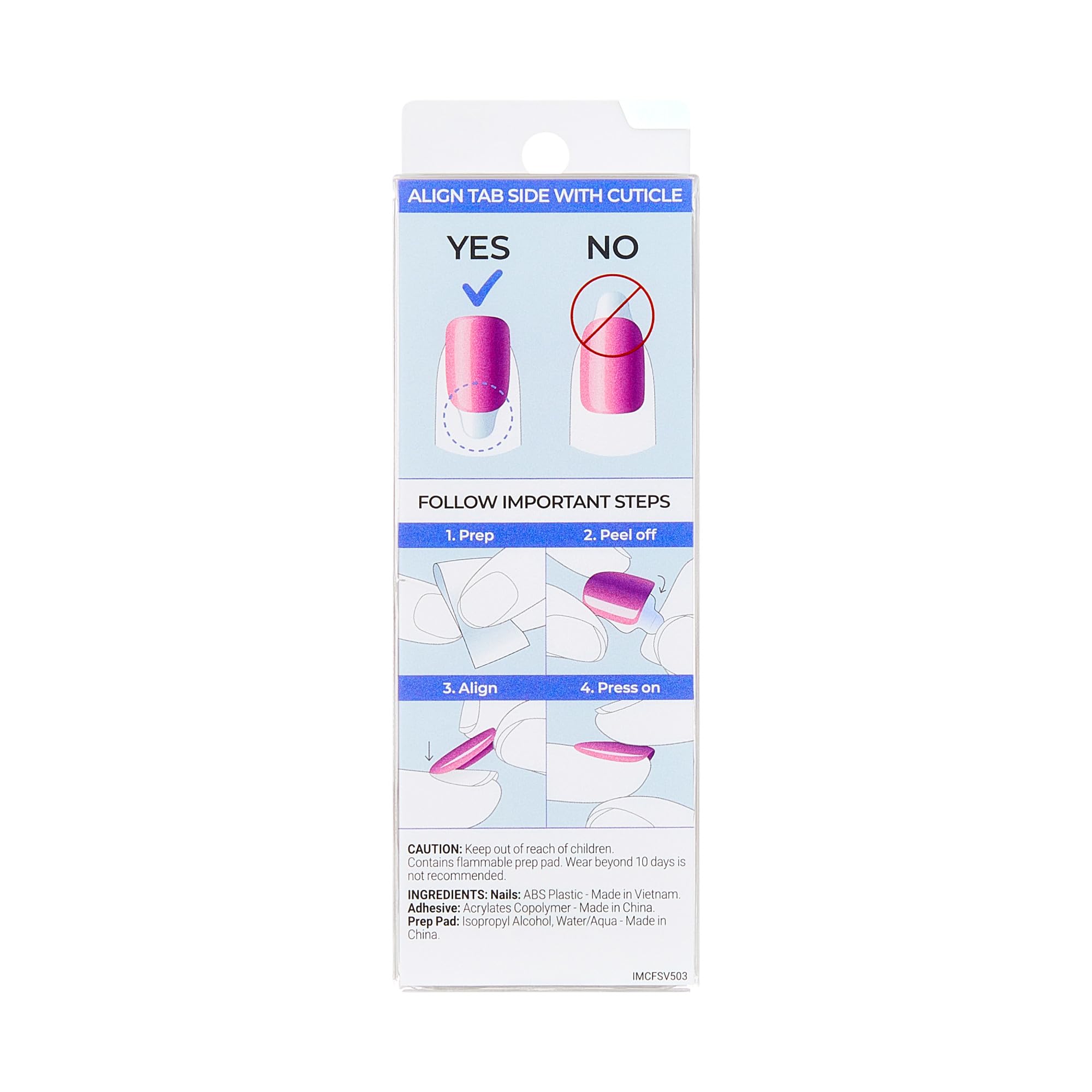 imPRESS instruction sheet alongside nails for simple step-by-step guidance benefit